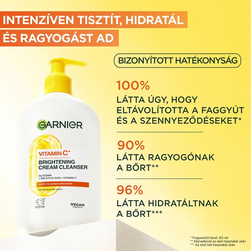 Skin Naturals ragyogást adó arctisztító krém C-vitaminnal - 4